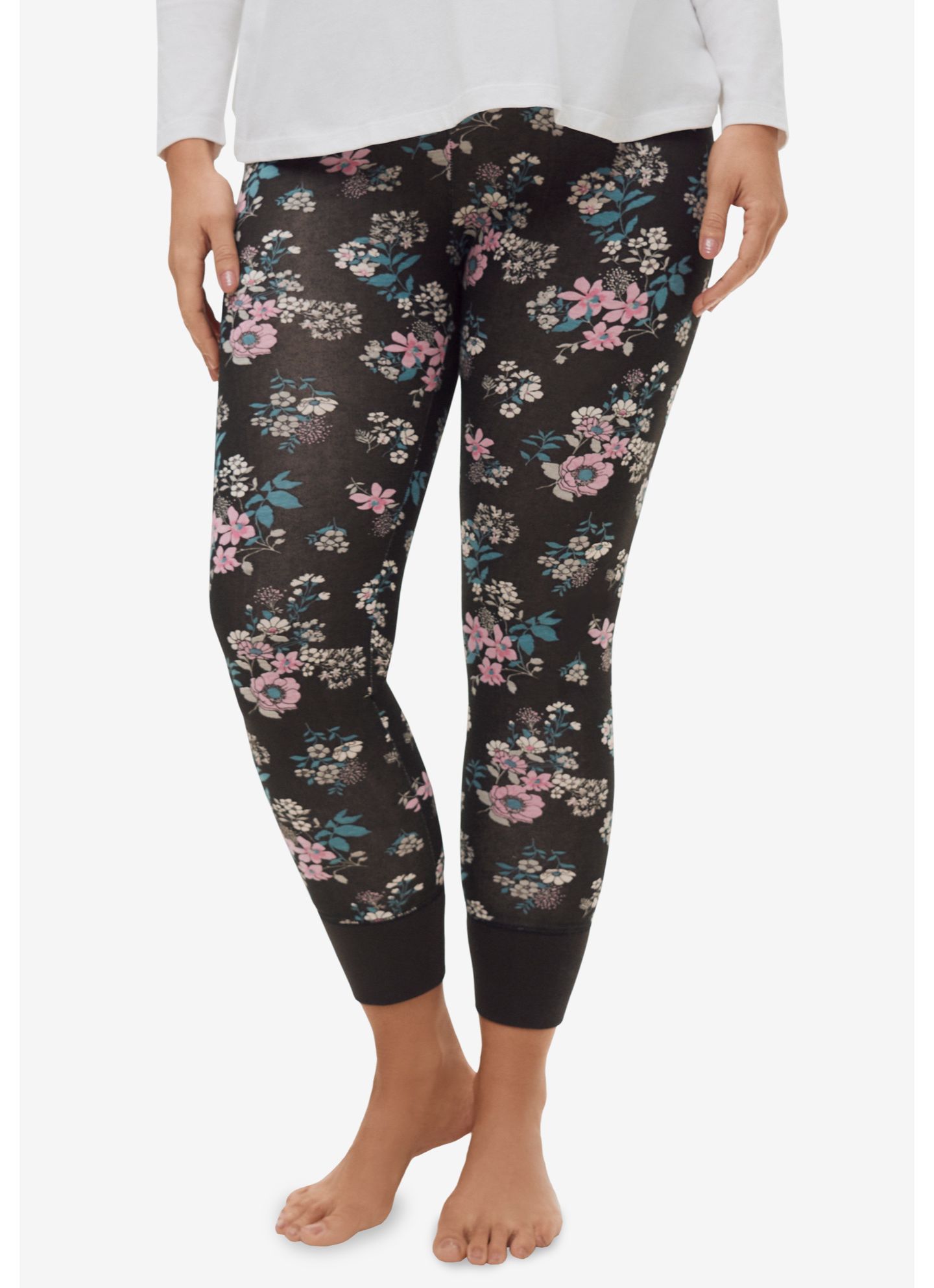 Леггинсы Legging, хлопок — ellos, цвет: Меланжевый угольный — фото 3