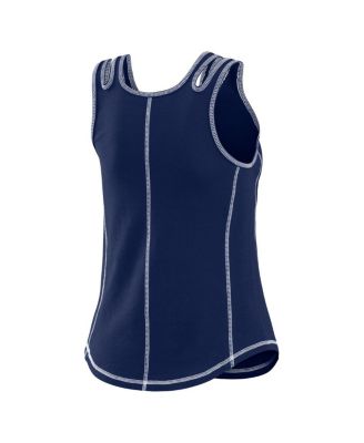 Women's Navy Atlanta Braves Contrast Stitch Tank Top