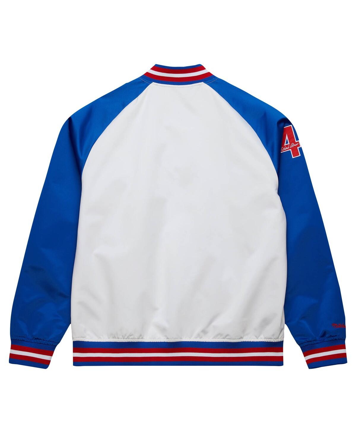 Mitchell & Ness Men's Hank Aaron White/royal Atlanta Braves Cooperstown Collection Legends Lightweight Satin Raglan In White,royal