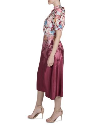 Women's Printed Mock-Neck Short-Sleeve Dress