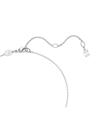 Crystal Pearl, Round Cut, White, Rhodium Plated Matrix Set