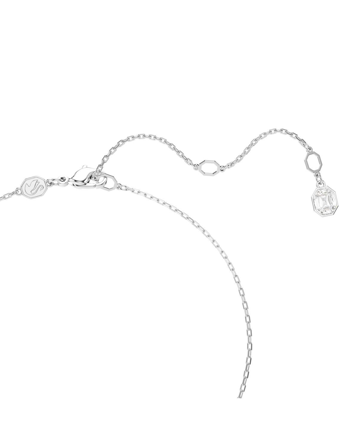 Swarovski Constella Crystal Circle Pendant Necklace In Rhodium Plated, 14.87-16.87 In Silver