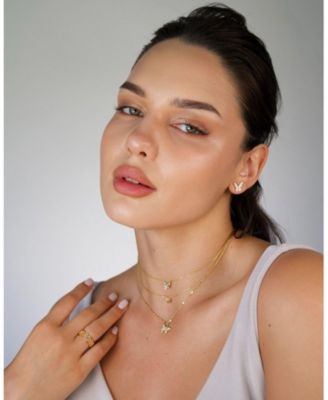 Fluttering Elegance: Gold Butterfly Two Layer Necklace