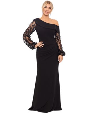 Macy's black shops off the shoulder dress