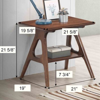 Streamdale Mid-Century Modern Wood End Table with Shelf