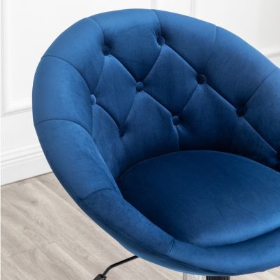 Velvet Upholstered Tufted Back Swivel