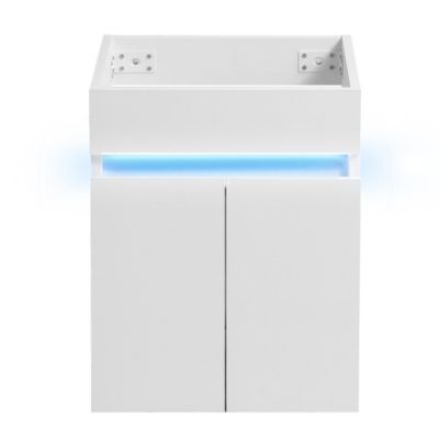 Modern Bathroom Vanity with Ceramic Sink and Automatic Lighting