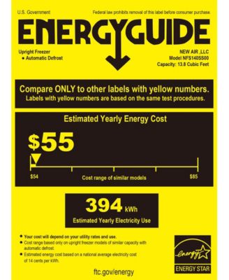 Upright Freezer, 13.8 Cu. Ft. - Stainless Steel