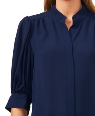 Women's 3/4-Sleeve Collared Button Down Top
