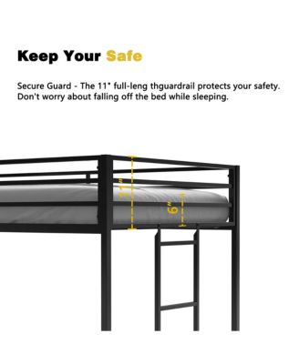 Adam junior twin loft bunk black