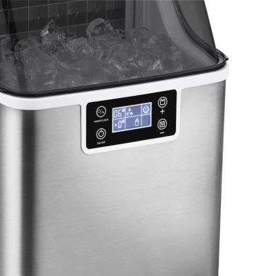 Countertop Portable Clear Ice Cube Maker Machine, 45lbs/24H, in Stainless Steel