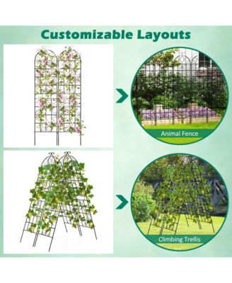 2 Pack 87" x 20" Metal Garden Trellis Decorative Outdoor Trellis for Climbing Plants
