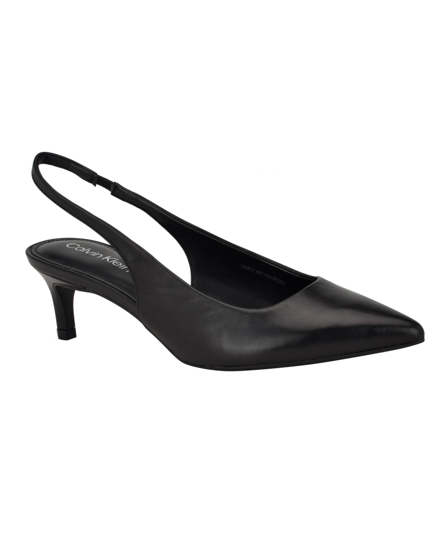 Женские туфли Calvin Klein Dainty Kitten Heel Slingback Pumps, цвет: Чёрный — фото 1