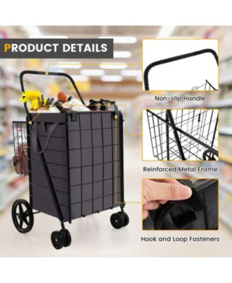 Folding Rolling Metal Waterproof Liner Basket Cart