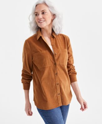 Women's Cotton Corduroy Overshirt, Created for Macy's