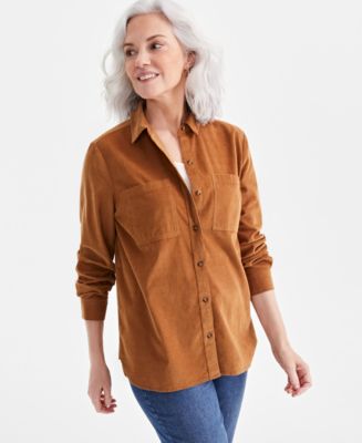 Style & Co Women's Cotton Corduroy Overshirt, Created for Macy's - Macy's