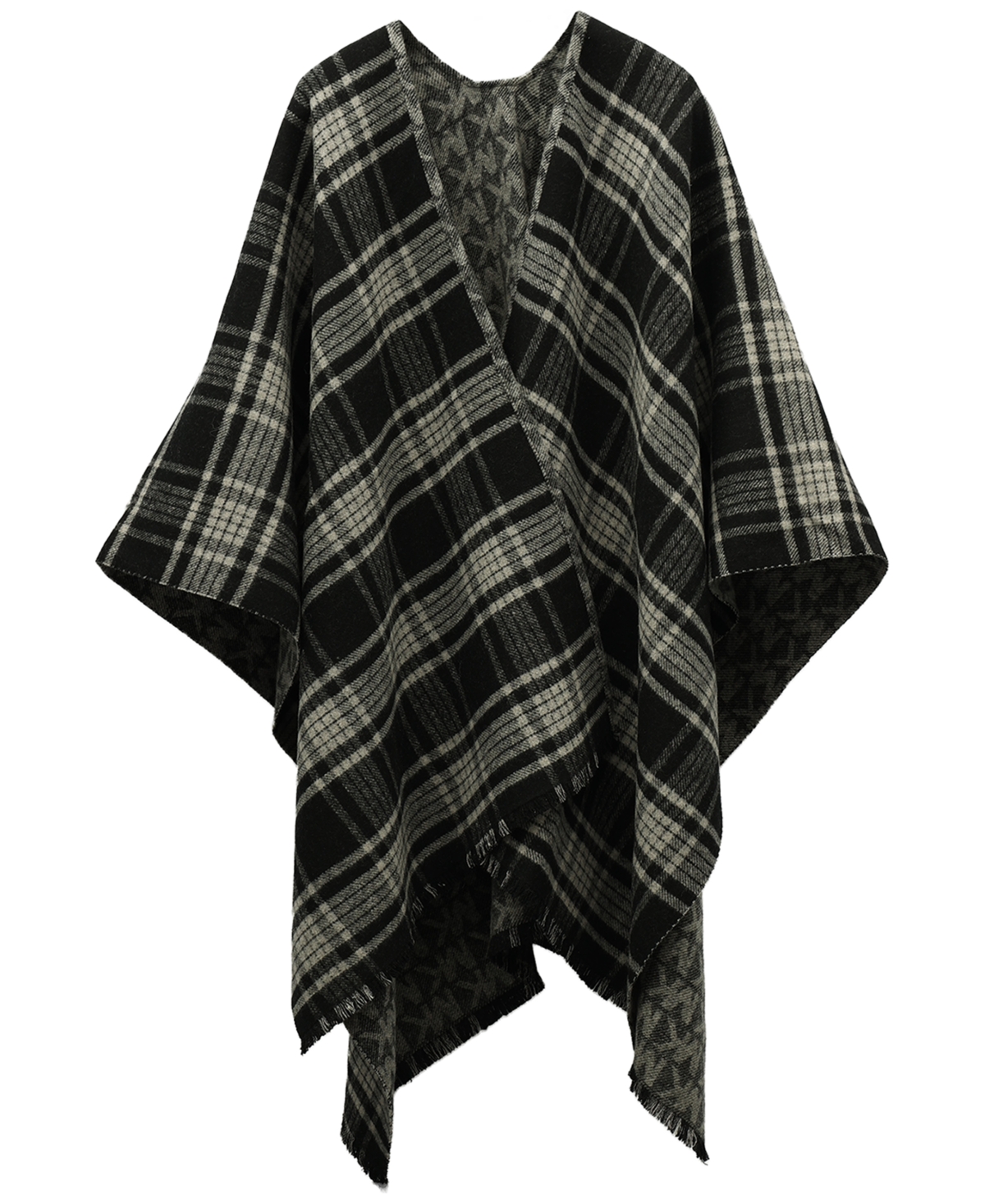 Michael Michael Kors Mk Plaid Reversible Ruana