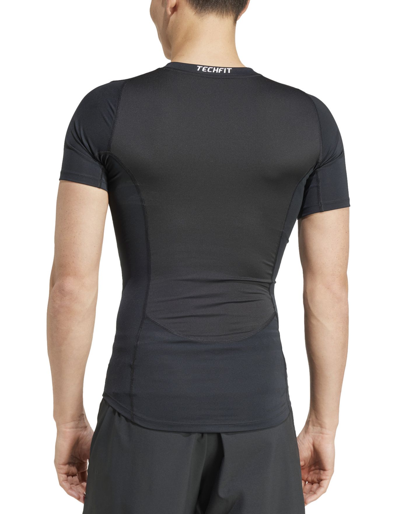 Мужская футболка adidas Tech-Fit Compression Crewneck, цвет: Чёрный — фото 3