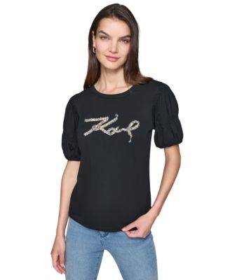 KARL LAGERFELD PARIS - Women's Tweed Karl Top