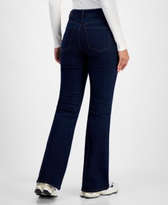 Juniors' High-Rise Zip-Front Flare-Leg Jeans 