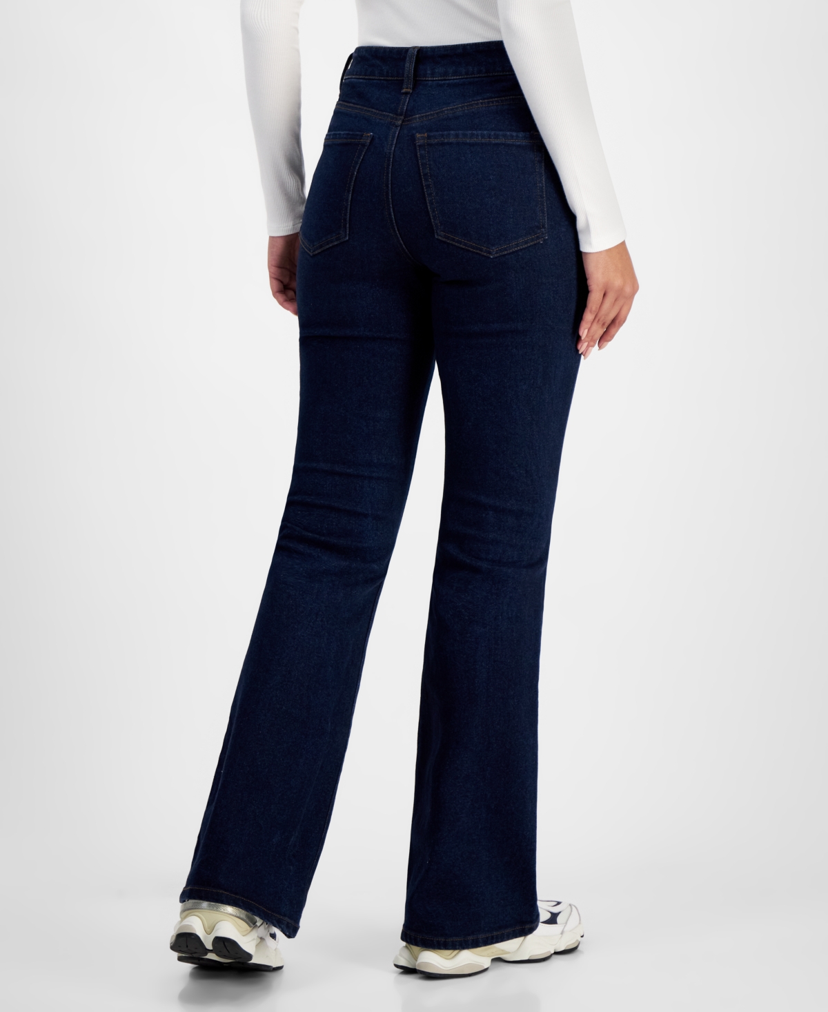 Tinseltown Juniors' High-Rise Zip-Front Flare-Leg Jeans