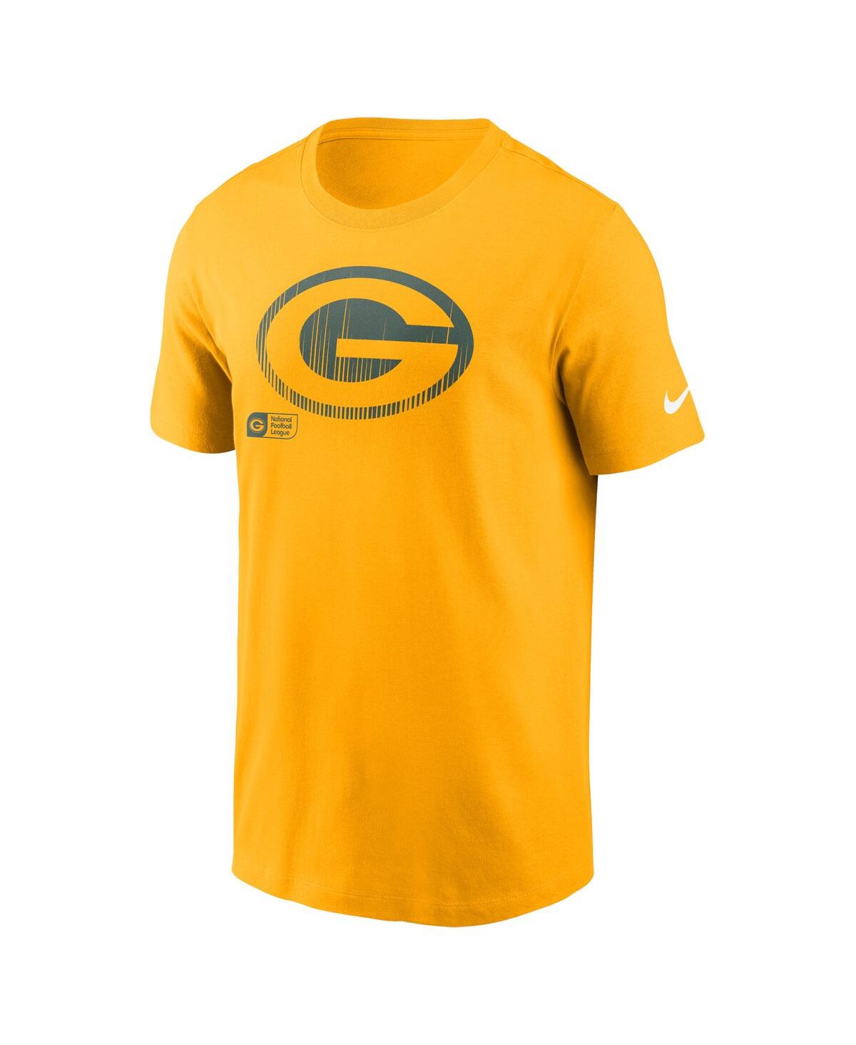 Nike Men'sGreen Green Bay Packers Faded Essential T-Shirt - Gold