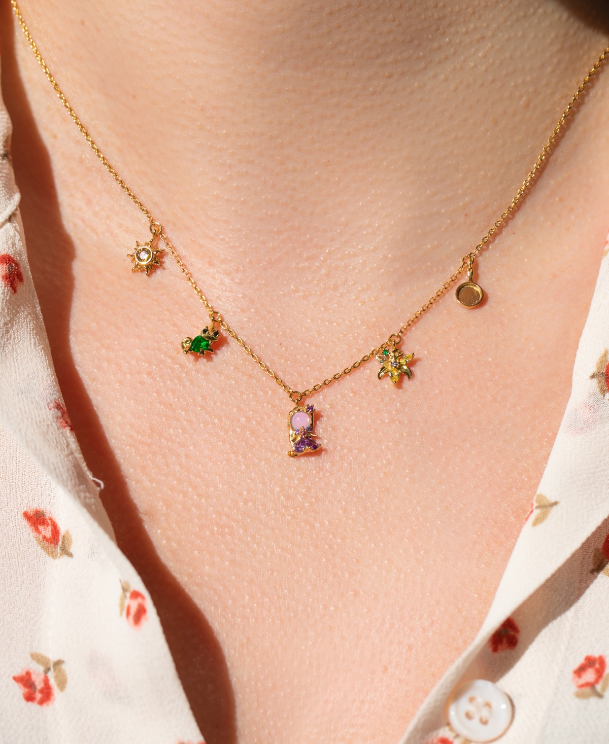 GIRLS CREW DISNEY MULTI-COLOR TANGLED CHARM NECKLACE 