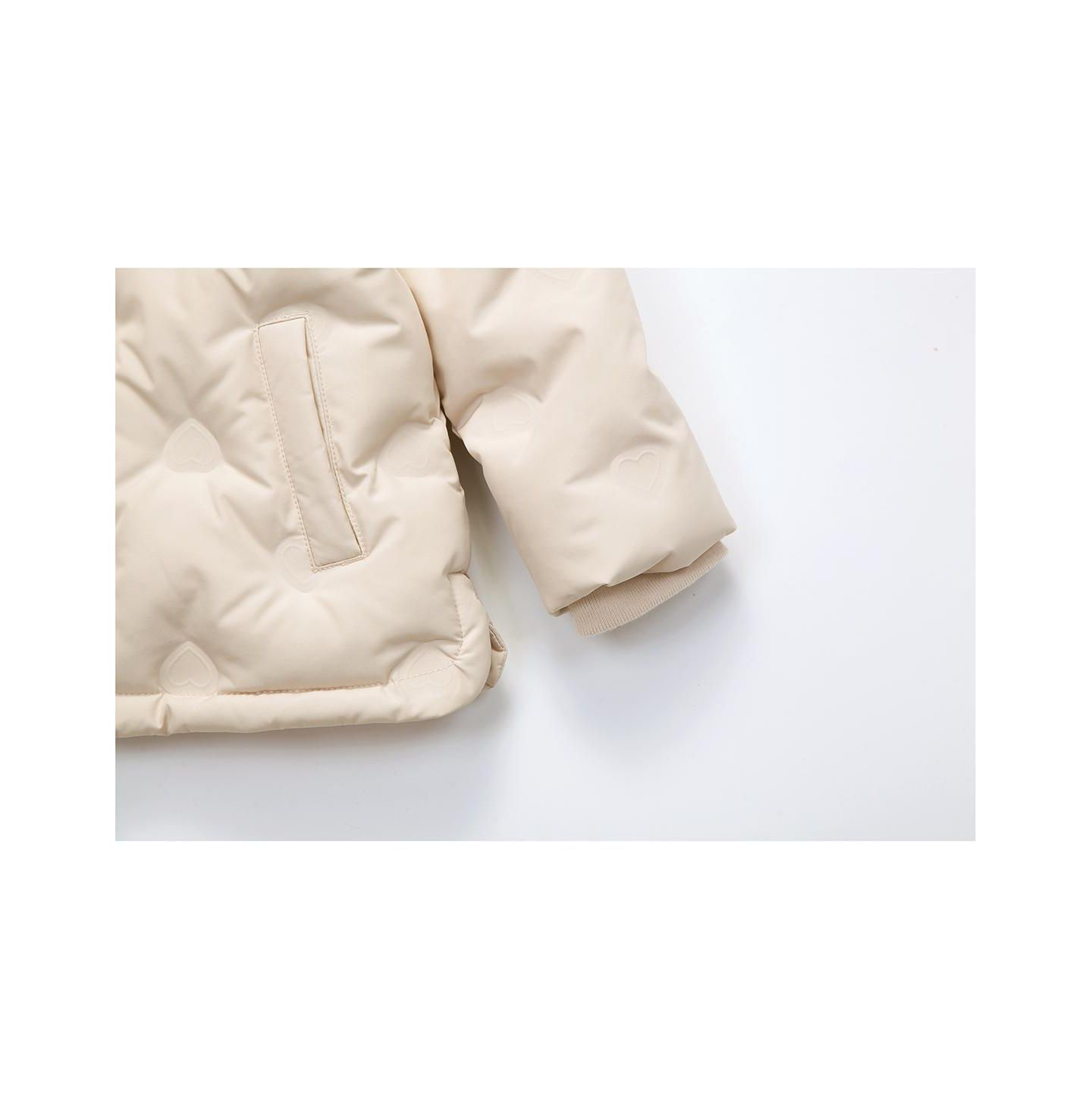Куртка Rokka&Rolla Fleece Lined Heart Puffer Jacket 6-24M для девочек-малышей, цвет: Слоновая кость — фото 7