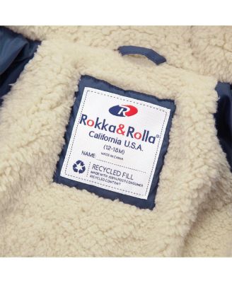 Baby Boys Sherpa Fleece Lined Puffer Jacket 6-24M