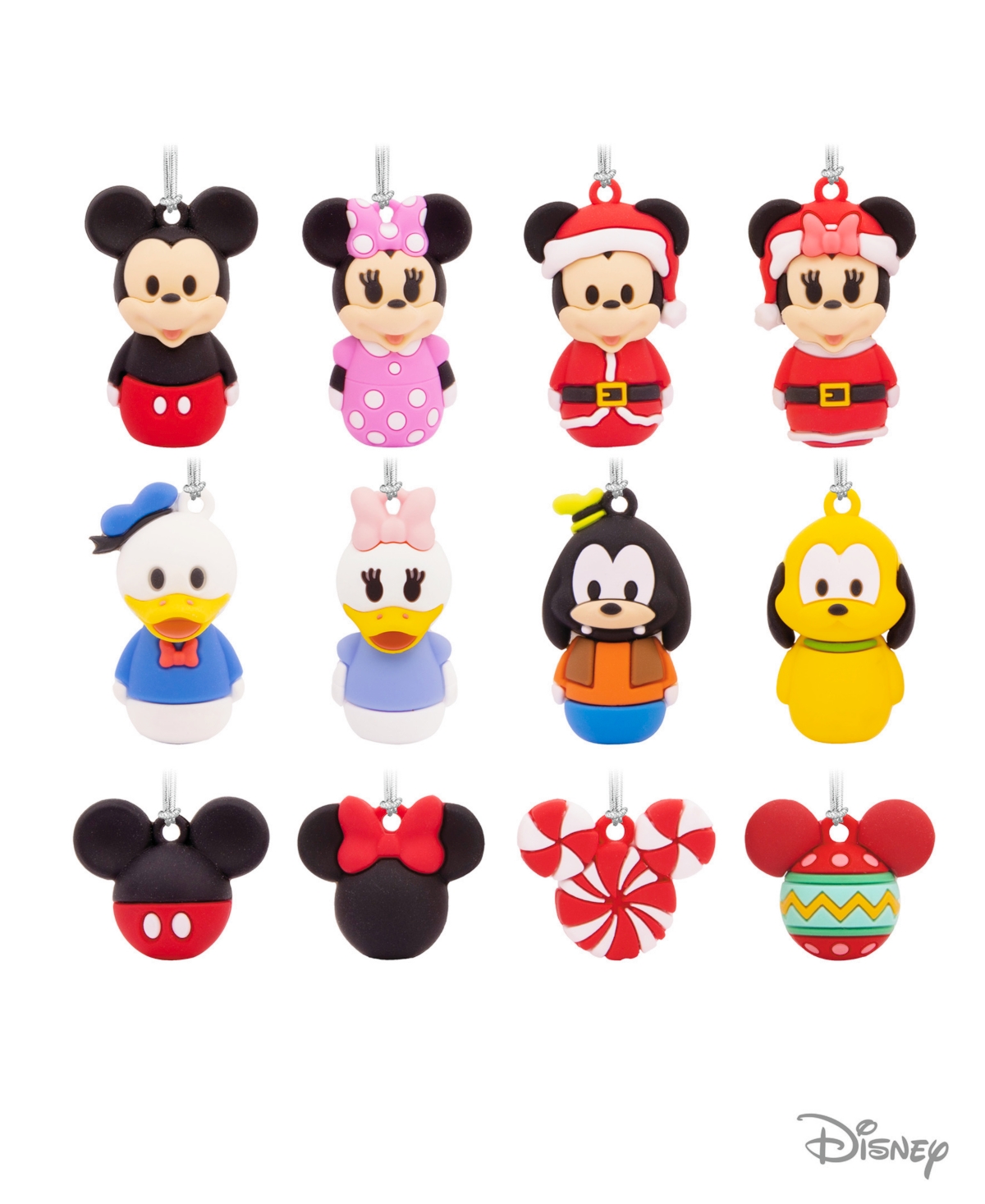 Hallmark Mickey Countdown Calendar 12 Mini Ornaments - Multi-colored