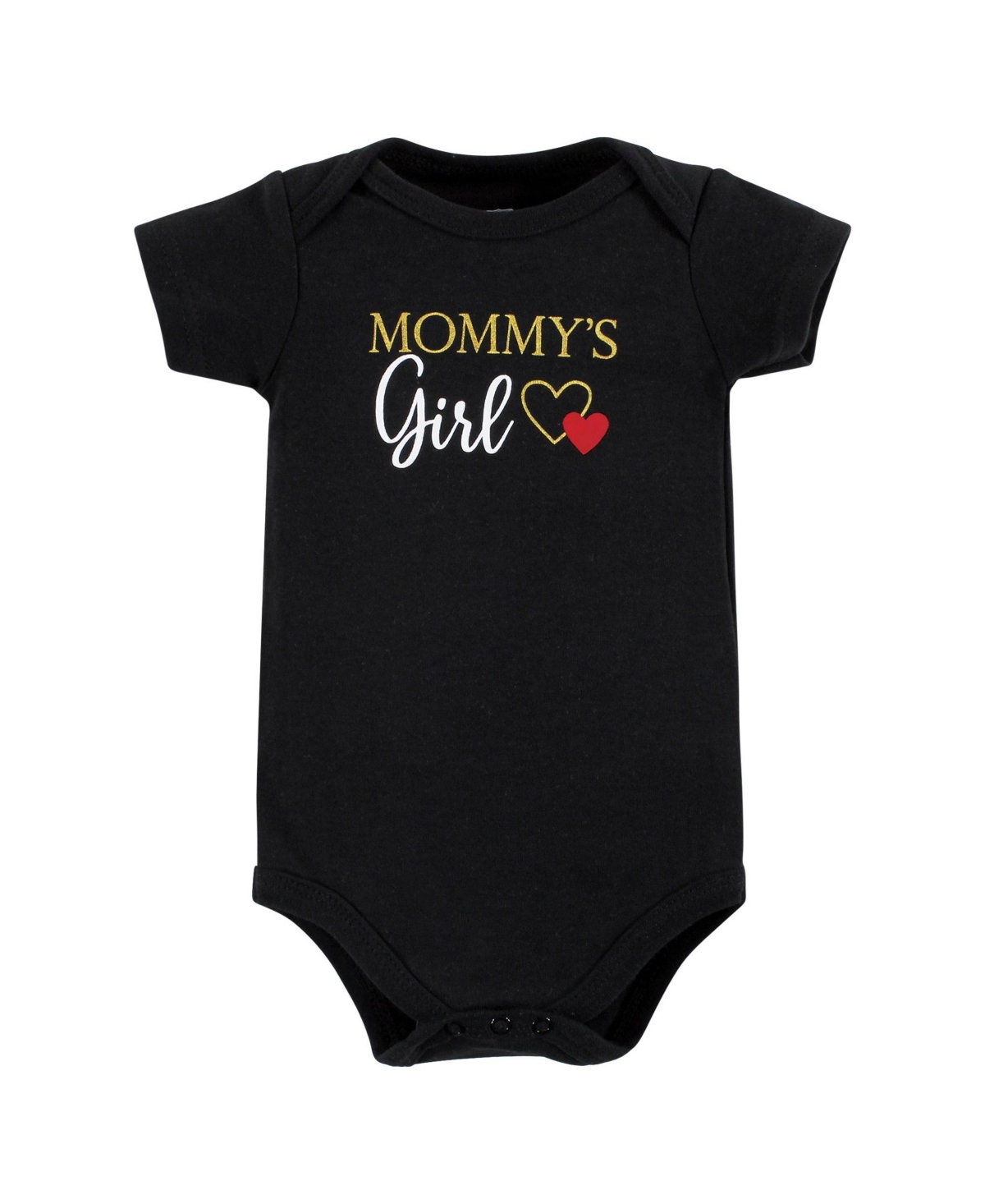 Hudson Baby Baby Girls Cotton Bodysuits Mommy Red Black 3Pk - Girl mommy red black 3pk