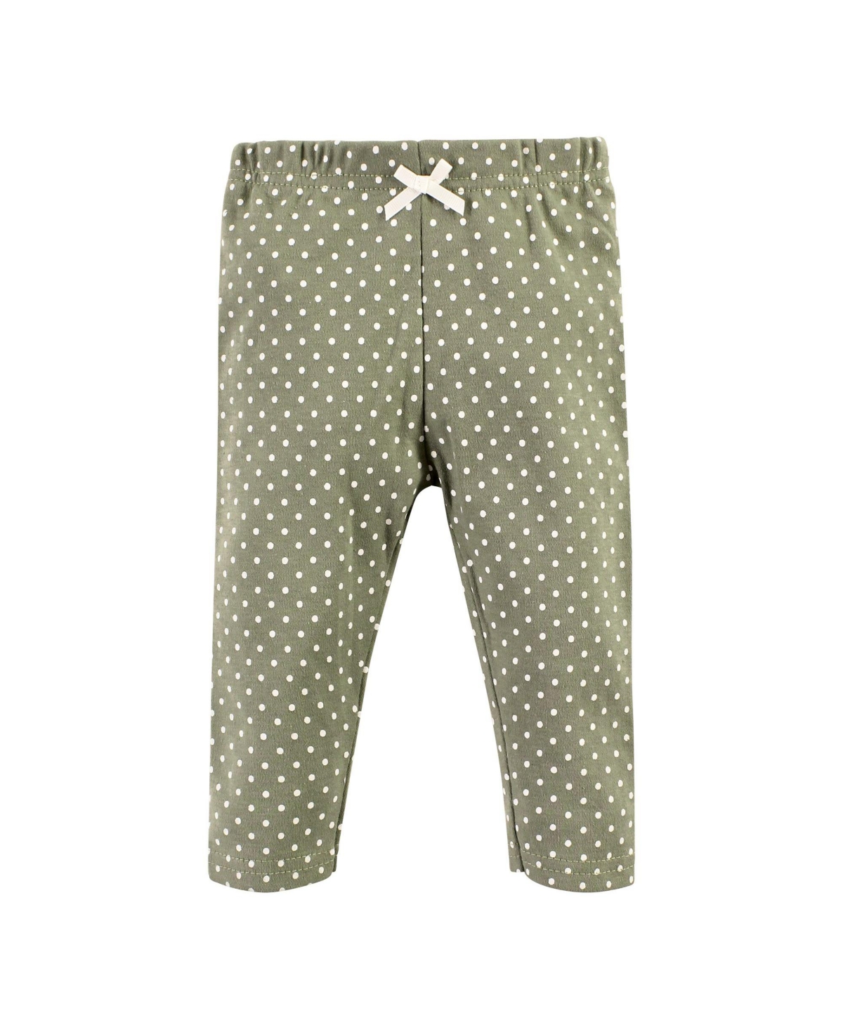 Hudson Baby Baby Girls Cotton Bodysuit, Pant and Shoe Set,- Sage floral wreath short sleeve