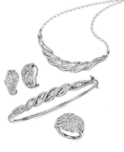 Wrapped in Love™ Diamond Twist Earrings, Necklace, Bangle and Ring (4 ct. t.w.) in Sterling Silver