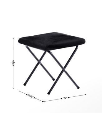 Janey Folding Double Saucer Chair With 2 Ottomans And Steel Frame For Dorm Or Bedroom