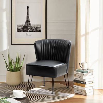 Donia Contemporary and Classic Wooden Upholstered Accent Chair
