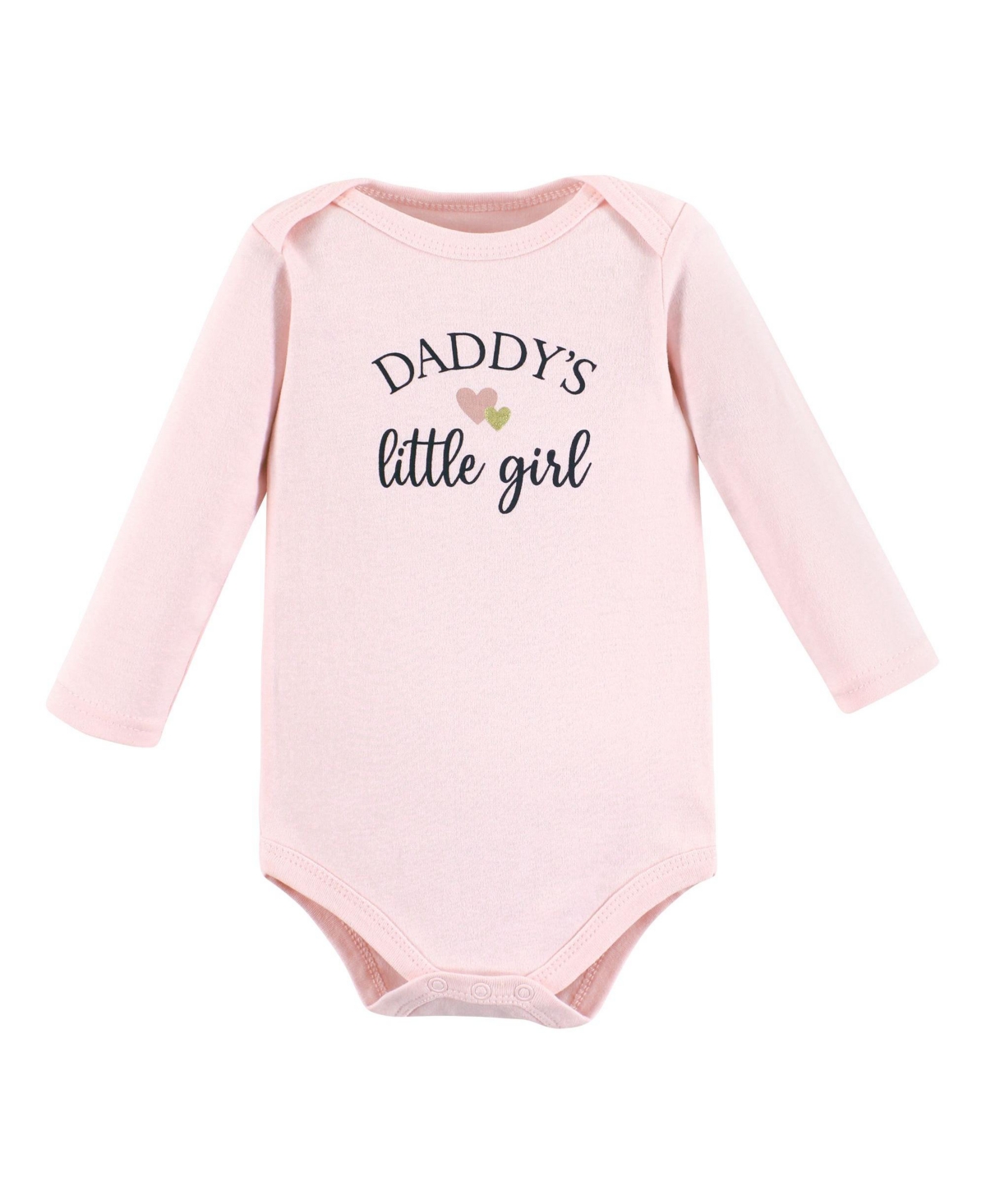 Hudson Baby Baby Girls Cotton Long-Sleeve Bodysuits Daddy Pink Navy 3-Pack - Girl daddy pink navy 3-pack