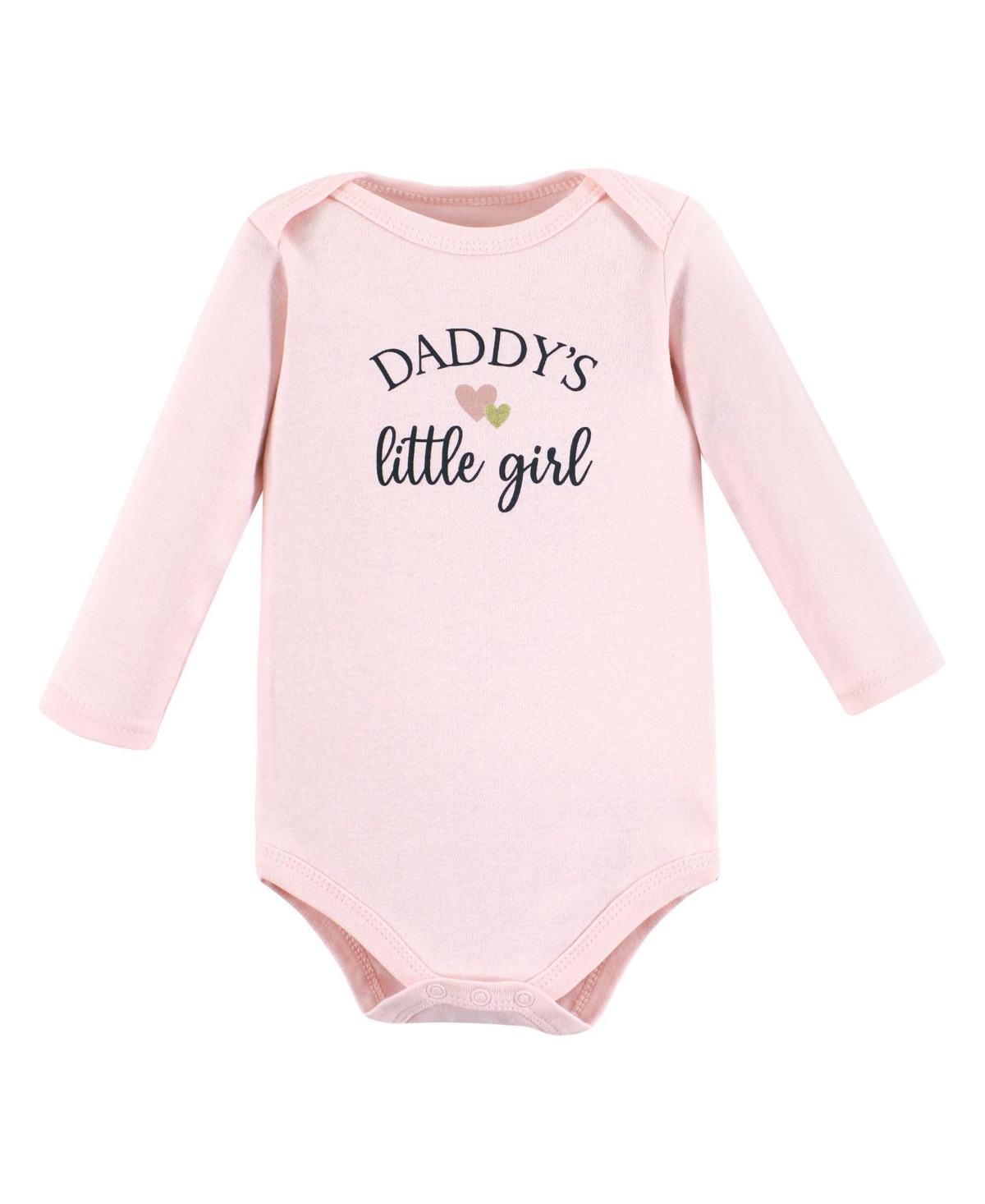 Hudson Baby Baby Girls Cotton Long-Sleeve Bodysuits Daddy Pink Navy 5-Pack - Girl daddy pink navy 5-pack
