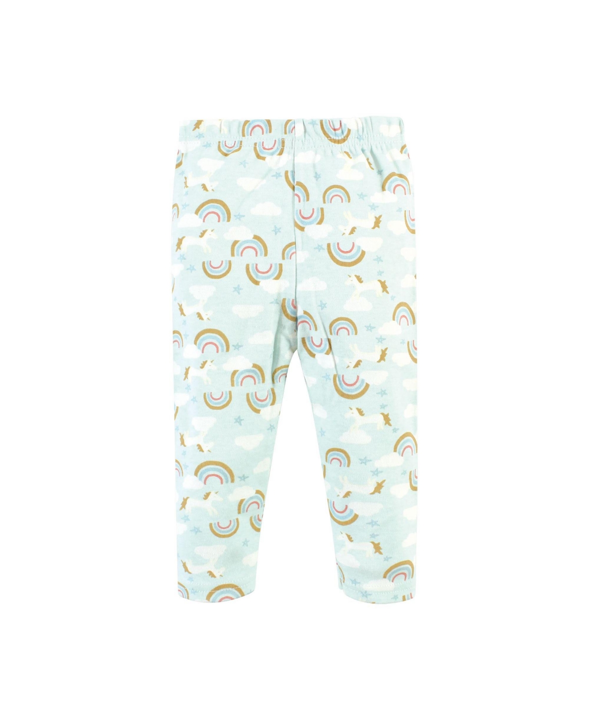 Hudson Baby Baby Girls Cotton Bodysuit and Pant Set,- Magical rainbow short sleeve