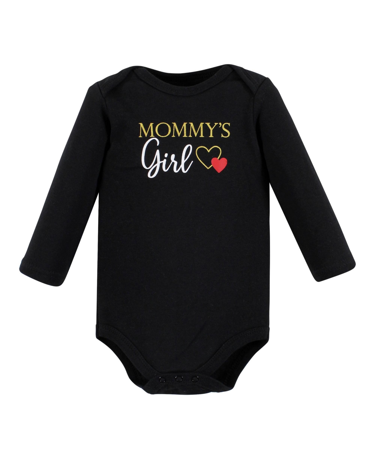 Hudson Baby Baby Girls Cotton Long-Sleeve Bodysuits Mommy Red Black 3-Pack - Girl mommy red black 3-pack