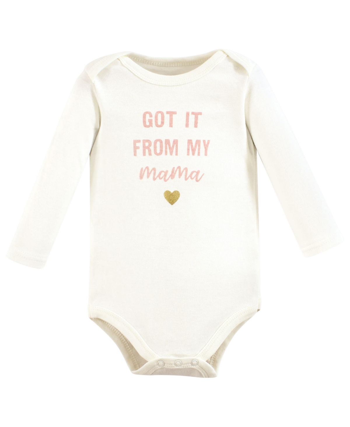 Hudson Baby Baby Girls Cotton Long-Sleeve Bodysuits,- Leopard hearts