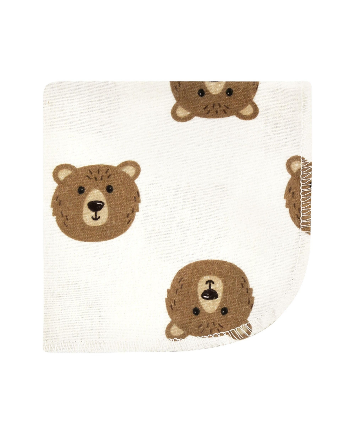 Hudson Baby Flannel Cotton Washcloths, Brown Bear 12 Pack, One