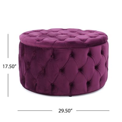 Ottoman Velvet Modern Glam Button Tufted