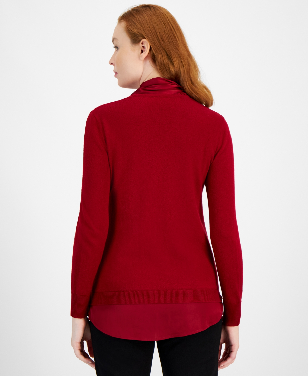 Anne Klein Women's Tie-Neck Layered-Look Top