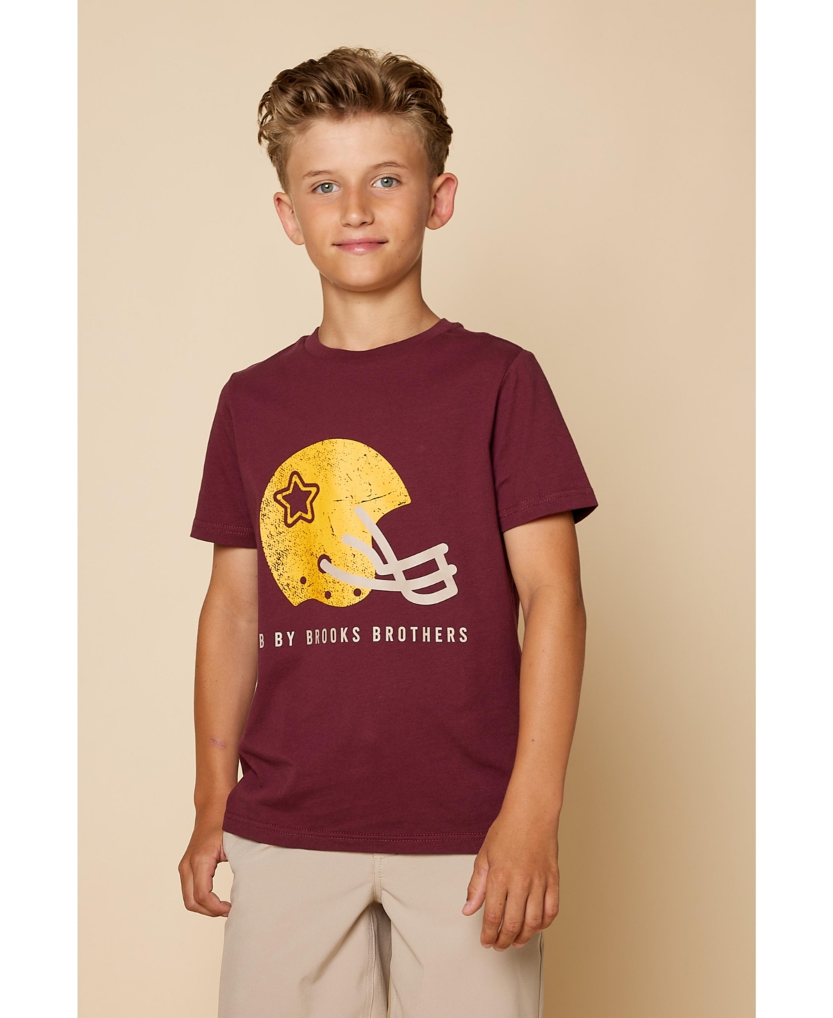 B by Brooks Brothers Big Boys Football Graphic T-Shirt