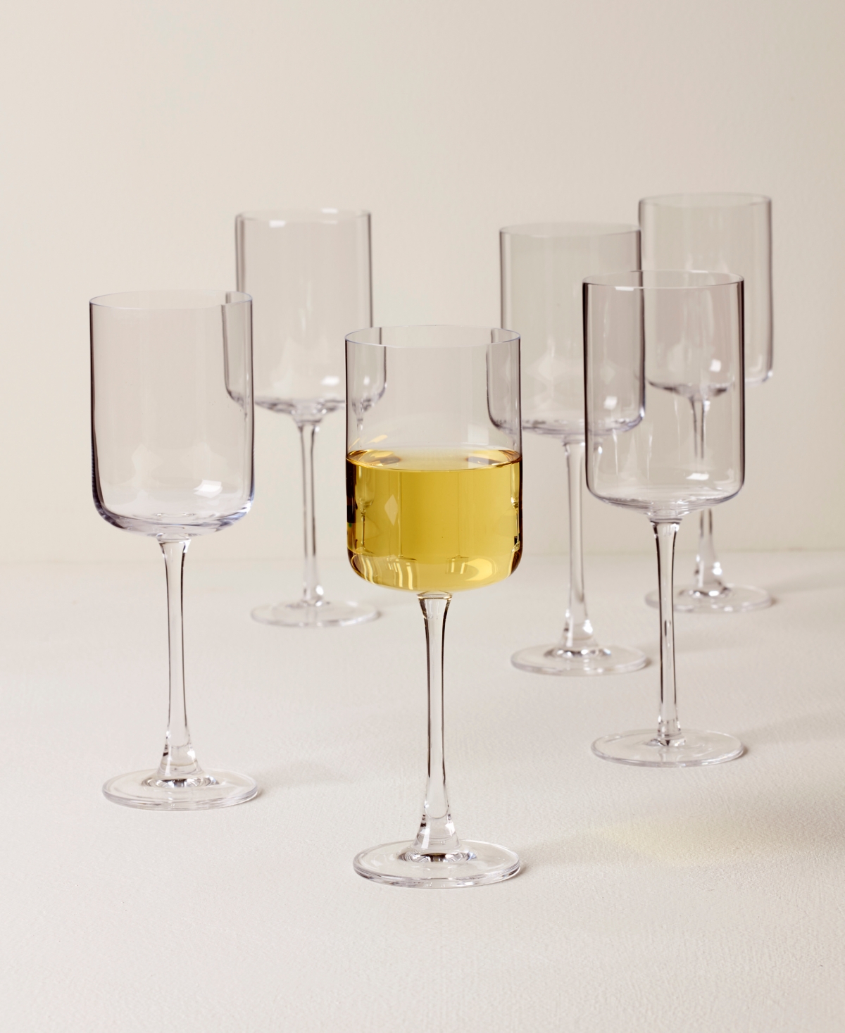 Lenox Tuscany Classics Straight White Wine Glasses, Set Of 6 In Clear