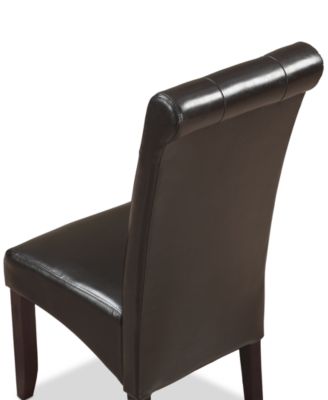 Verona Faux Leather Set of 2 Tufted Parson Chairs,