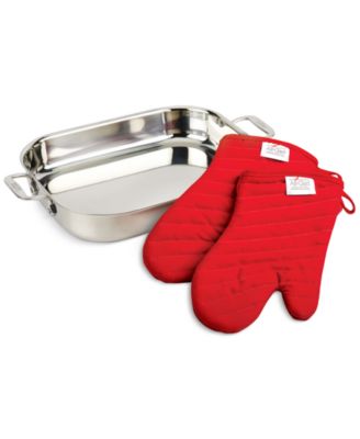 All-Clad - Stainless Steel Lasagna Pan, Oven Mitts and Cookbook
