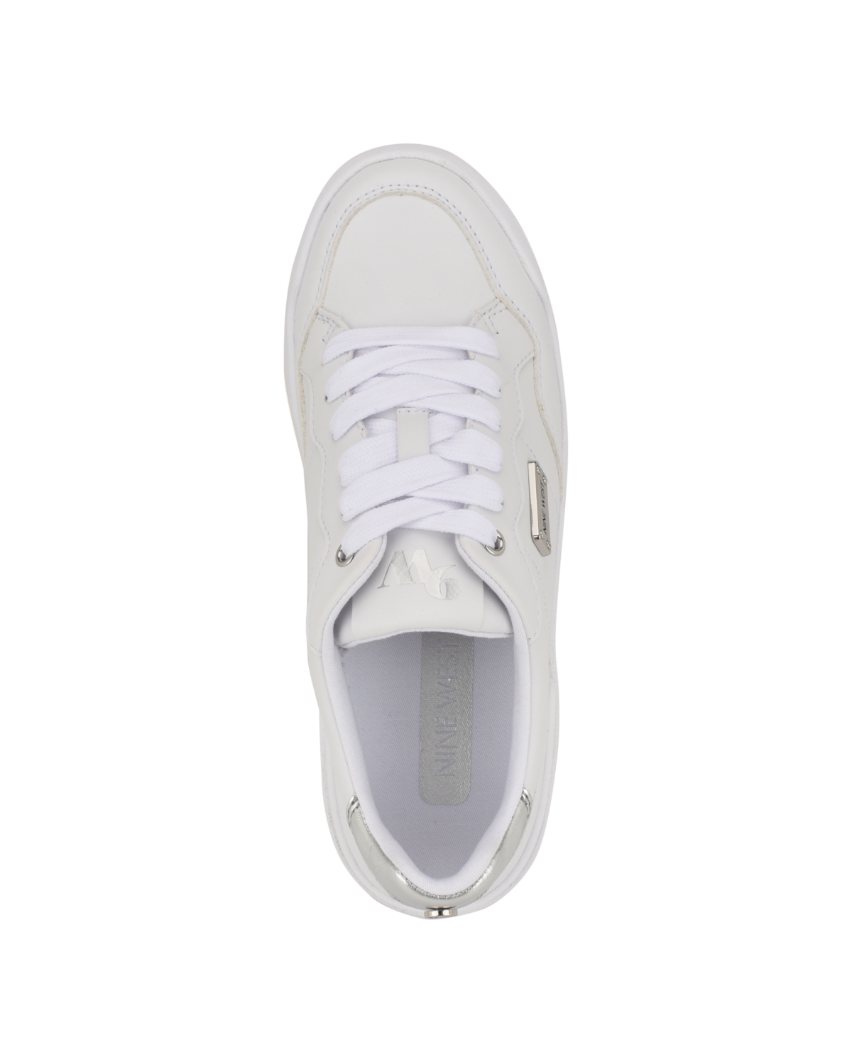 Nine West Women's Aleno Lace-Up Platform Casual Sneakers -Silver