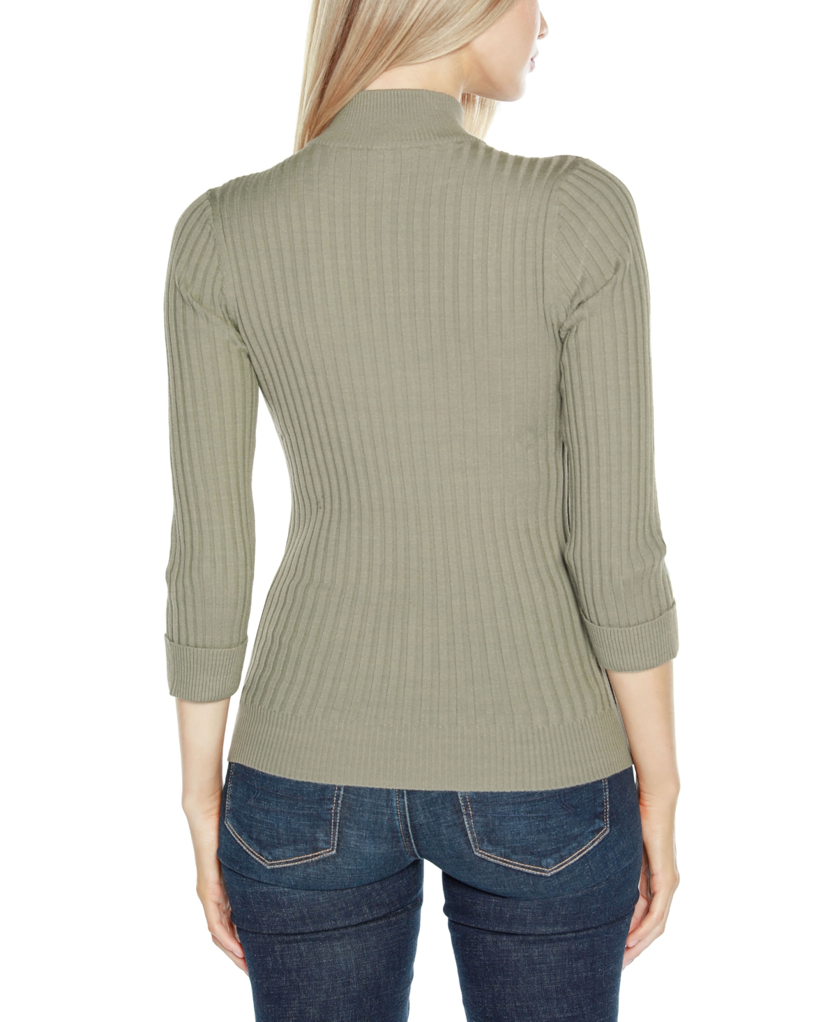 Belldini Black Label Women's Ribbed Quarter-Zip Sweater