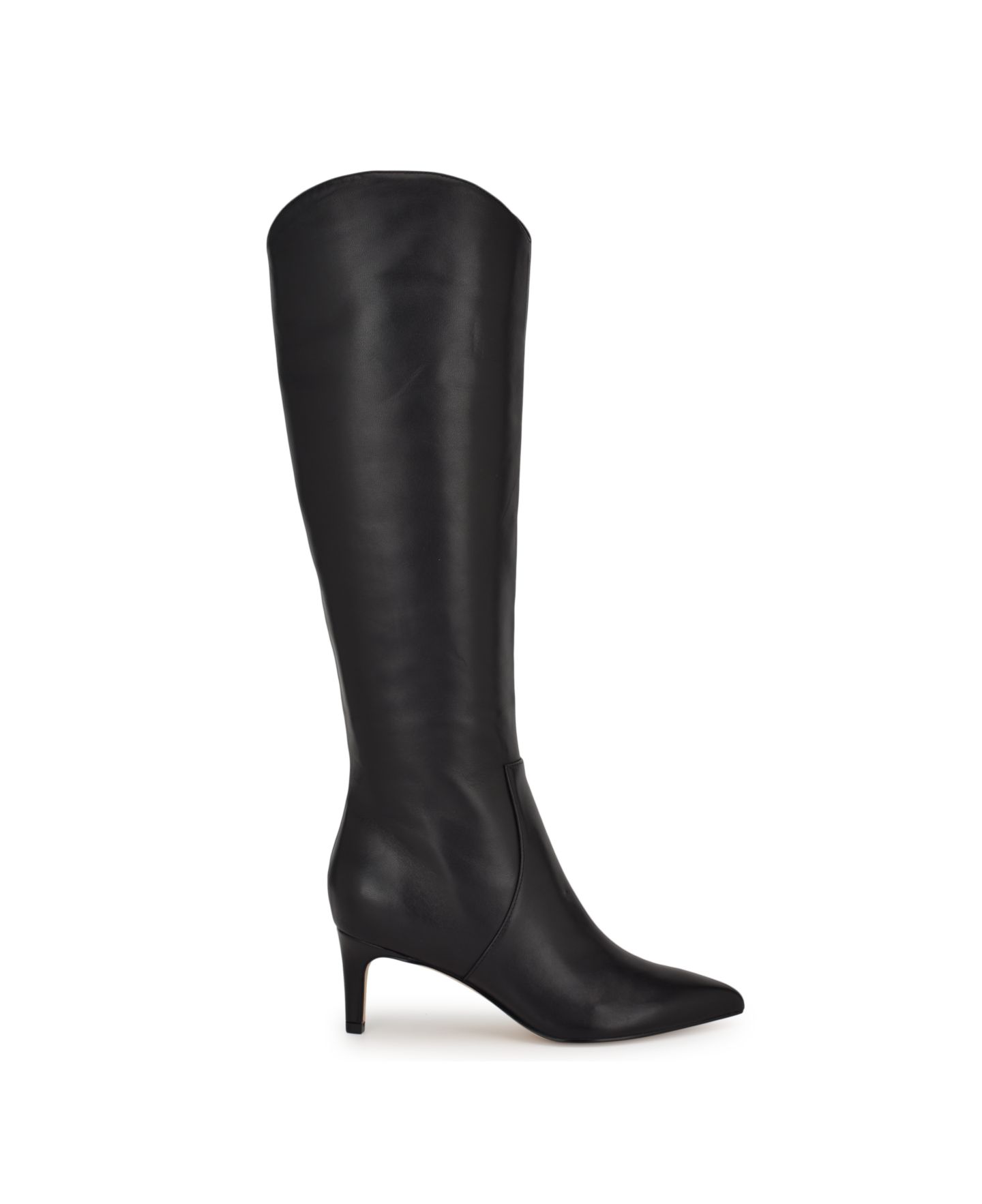 Женские ботинки Nine West Sirena Pointy Toe Knee High, цвет: Чёрный кожаный — фото 2